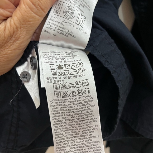 Levi's Mens Sunset One Pocket Navy Blue Regular Fit Button Down Dress Shirt XL - Picture 7 of 7